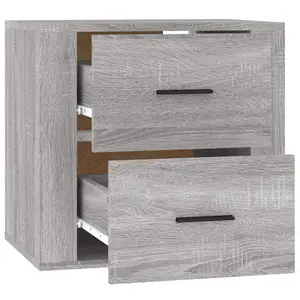 Berkfield Wall-mounted Bedside Cabinet Grey Sonoma 50x36x47 cm