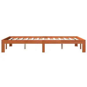 Berkfield Bed Frame without Mattress Wax Brown 140x200 cm Solid Wood Pine