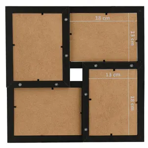 Berkfield Collage Photo Frame for 4x(13x18 cm) Picture Black MDF