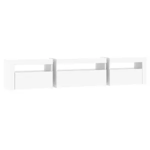 Berkfield TV Cabinet with LED Lights White 195x35x40 cm