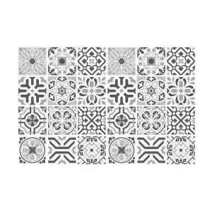 24 Pieces 15x15cm Novi Light Grey Cement Azulejo Tile Stickers