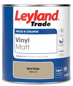 Leyland Trade Vinyl Matt Walls & Ceilings Emulsion Paint Best Beige (PPG15-16) 1L