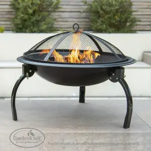 GardenKraft 19589 22" BBQ Grill and Firepit