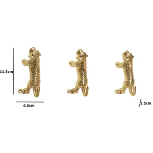 Melody Maison Set of 3 Gold Tiger Wall Hooks