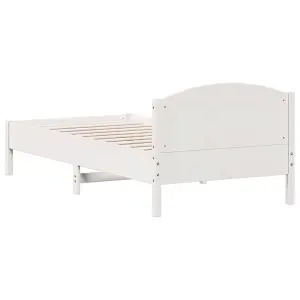 Berkfield Bed Frame without Mattress White 100x200 cm Solid Wood Pine