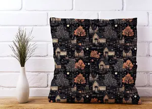 Spooky Haunted Houses Pattern Cushions 60cm x 60cm