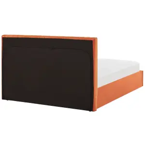 Velvet EU King Size Ottoman Bed Orange VION