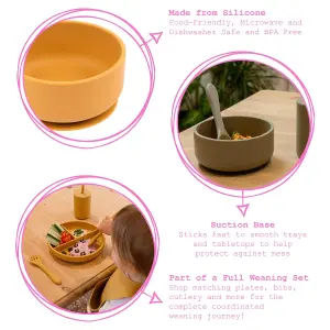 Tiny Dining - Baby Silicone Suction Bowl with Lid - Dusty Rose