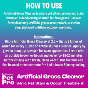 Dirtbusters Pet Pro Artificial Grass Cleaner For Cats & Dogs Urine & Bad Odours (1L)