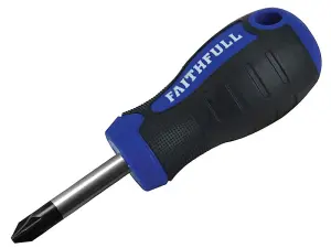 Faithfull  Soft Grip Stubby Screwdriver Pozidriv Tip PZ2 x 38mm FAISDPZ2S