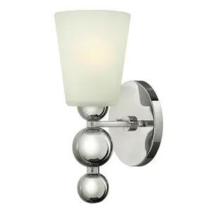 Elstead Zelda 1 Light Wall Light Polished Nickel Glass Shade, E27