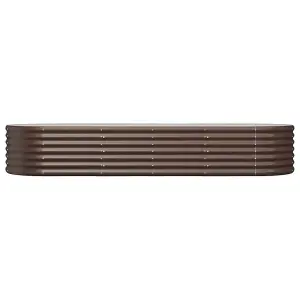 Berkfield Garden Planter Powder-coated Steel 224x80x36 cm Brown