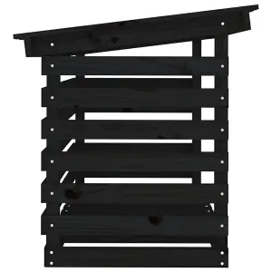 Berkfield Firewood Rack Black 108x73x79 cm Solid Wood Pine