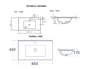 800mm Bathroom Vanity Unit Freestanding 80cm Sink Cabinet + Basin Oak Effect Storage Classic