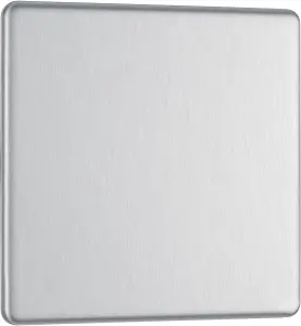 BG Electrical FBS94 Nexus Screwless Flat-Plate Single Blank Plate Brushed Steel