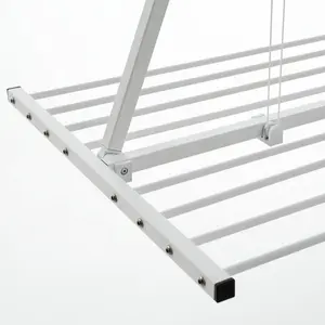 Foxydry Mini White Aluminium Foldable Retractable Clothesline 180cm H x 128cm W x 54cm D