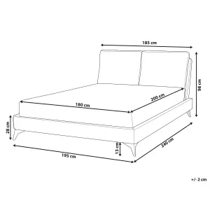 Chenille EU Super King Size Bed Light Beige MELLE