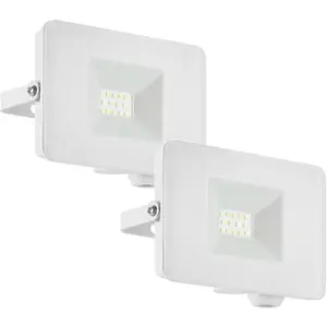 2 PACK IP65 Outdoor Wall Flood Light White Adjustable 10W LED Porch Lamp