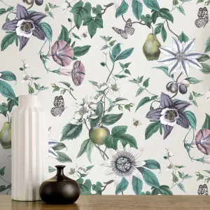 Fine Decor Sierra Floral Silver Wallpaper FD43059