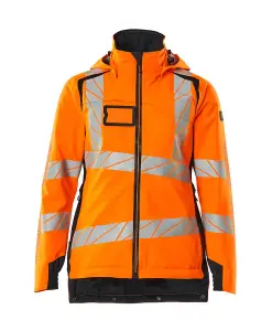 Mascot Accelerate Safe Winter Jacket for Ladies with CLIMascot (Hi-Vis Orange/Dark Navy)  (XXXX Large)