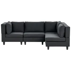 Corner Sofa UNSTAD Black Fabric Left Hand