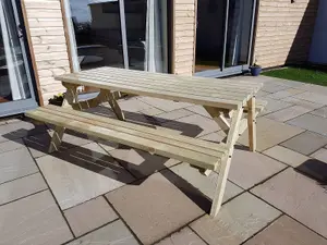 Fortem Pub Style Picnic Table Benches Set (8ft, Natural finish)