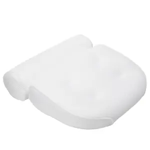 Taylor & Brown Spa Bath Pillow - Extra Thick, Soft Head, Neck & Back Support, Non-Slip, Fits Any Tub (38x35cm, White)