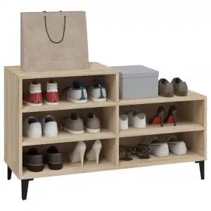 Berkfield Shoe Cabinet Sonoma Oak 102x36x60 cm Engineered Wood