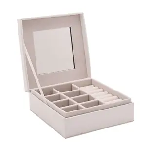 White Square Jewellery Box with Lift Up Lid