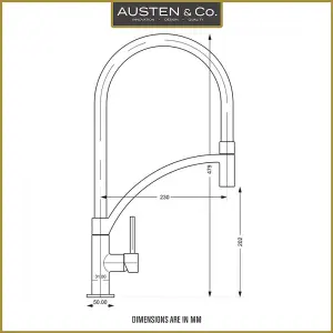 Austen & Co. Madrid Brushed Chrome With Black Pullout Spray Hose Kitchen Mixer Tap. Single Lever Handle & 360 Degree Spout