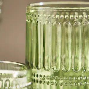 Set of 12 Luxury Green Short Drinking Glass Tumblers 380ml