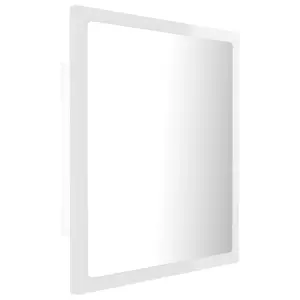 Berkfield LED Bathroom Mirror High Gloss White 40x8.5x37 cm Engineered Wood