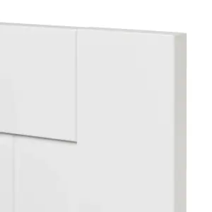 GoodHome Alpinia Tongue & groove Matt white Shaker 2 drawer front, bridging door & bi fold door 400mm