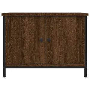 Berkfield TV Cabinet with Doors Brown Oak 60x35x45 cm Engineered Wood