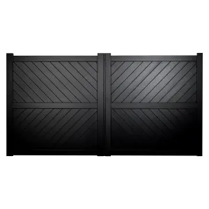 Aluminium Double Swing Gate 4000x1600mm Black