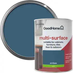 GoodHome Durable Antibes Satin Multi-surface paint, 750ml