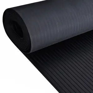 Rubber Flooring Matting - 2m x 4m x 3mm - Wide Ribbed - Workshop Garage Shed Van Non-Slip