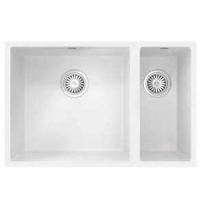 Liquida CM670MW 1.5 Bowl Comite Undermount / Inset Matt White Kitchen Sink