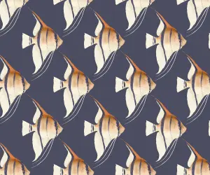 Bobbi Beck eco-friendly geometric angelfish wallpaper