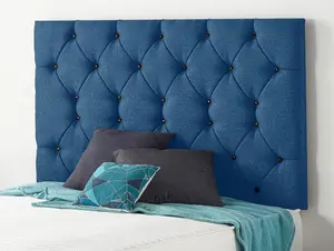 Somnior Premier Plush Navy Divan Base With Headboard - King