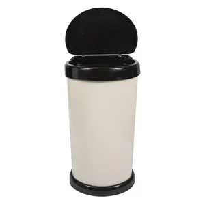 42 Litre Touch Top Waste Bin Cream