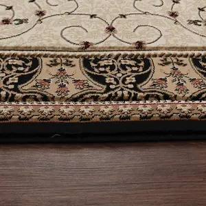 Abaseen 160x230 cm Brown Royal Tabriz Rug Classic Oriental Rug 10mm Soft Pile Washable Area Rugs for Home and Office