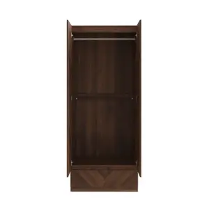 GFW Catania 2 Door 1 Drawer Wardrobe Royal Walnut