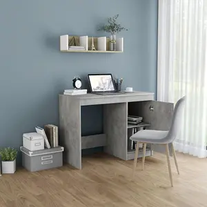 Berkfield Desk Concrete Grey 100x50x76 cm Engineered Wood