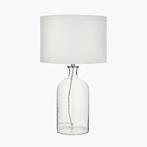 Clear Bubble Glass Table Lamp with Shade