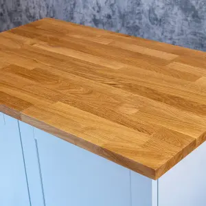 Solid Wood Oak Worktop 1m x 650mm x 28mm - Premium Solid Wood Kitchen Countertop - Real Oak Timber Stave Worktops