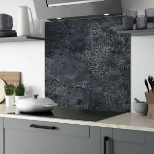 Splashwall Grey Stone effect Aluminium Splashback, (H)600mm (W)2440mm (T)4mm