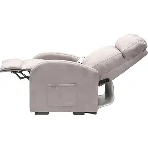 Single Motor Rise and Recline Lounge Chair Pebble Grey Micro Fibre Material