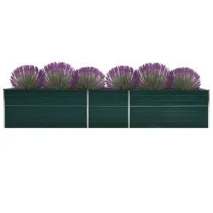 Berkfield Garden Raised Bed Galvanised Steel 400x80x77 cm Green