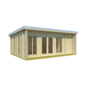 21 x 15 Ft Tongue and Groove Summer House Natural Wood